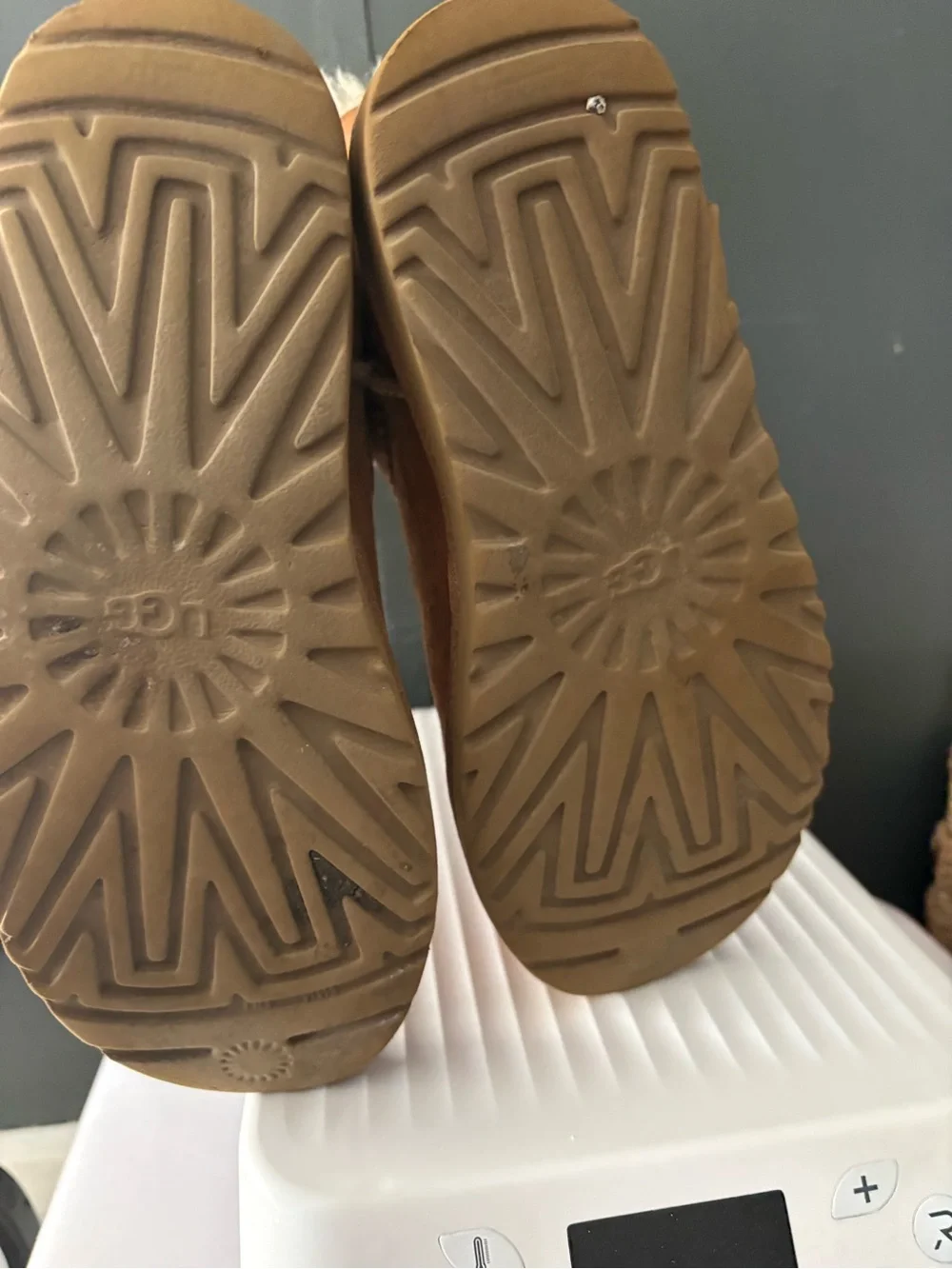 UGG Chestnut Suede Mini Button Boot